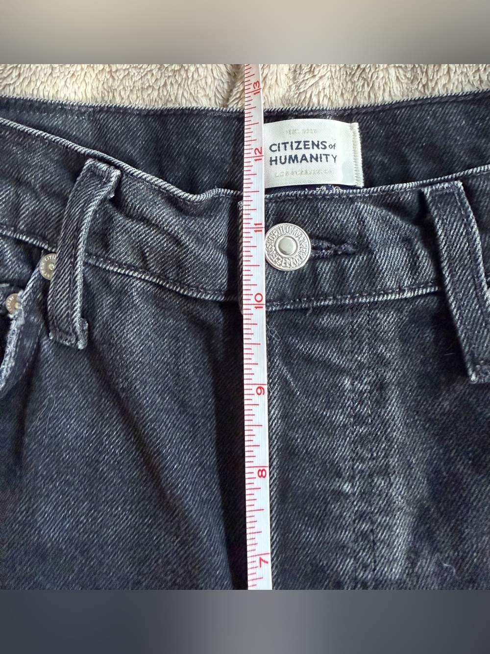 Citizens of Humanity Florence High Rise Straight Leg Jeans, Distressed Black, 25 - Picture 10 of 12